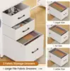 L Shaped Computer Desk, 58'' Office Desk with 3 Drawers and Bookshelf, L Shaped Corner Desk with Storage Shelves and LED Light 3