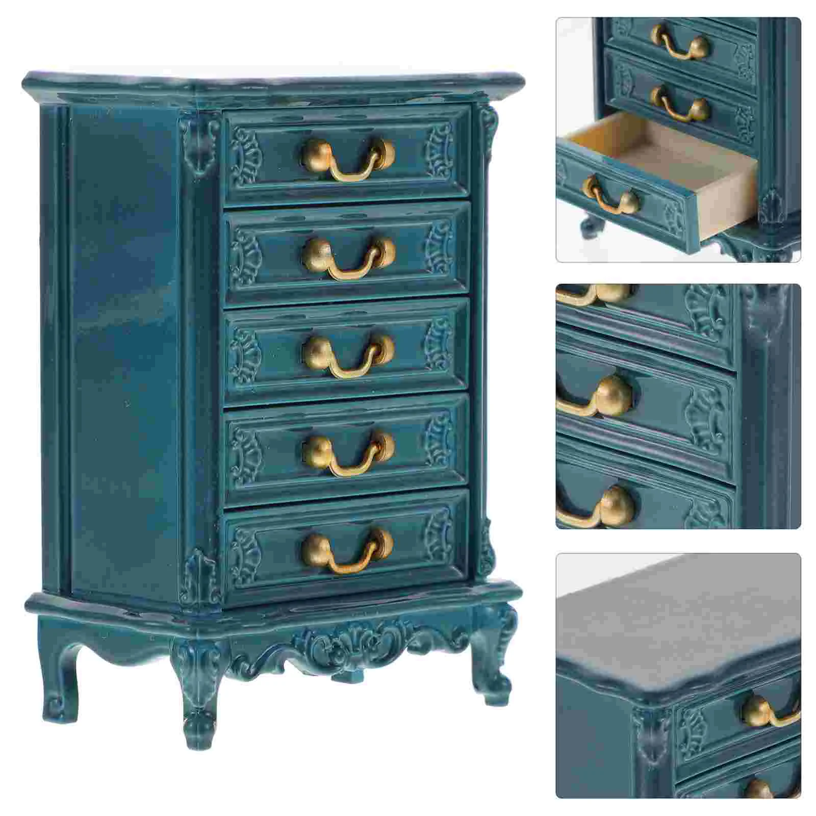 

Mini Chest of Drawers Miniature Furniture Lovely House Baby Children Toy Wooden Cabinet Ornament