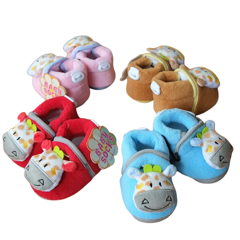 Inverno Super Warm Baby Cute 3D Cartoon House Shoes Stivali Infant Antiscivolo Fleece Baby Shoes First Walkers 3 Size 3-12 M Girl Boys