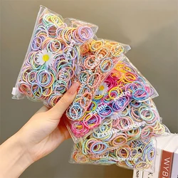 Molans 100pcs/Set Elastic Hair Bands Girls Hair Accessories Colorful Nylon Headband Kids Ponytail Holder Scrunchie Ornaments