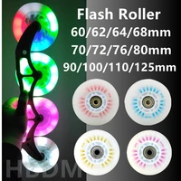 Flash Inline Skate Wheels 4pcs LED Roller Wheels 60/62/64/68/70/72/76//80/90/100/110/125mm Speed Skates Accessories 1