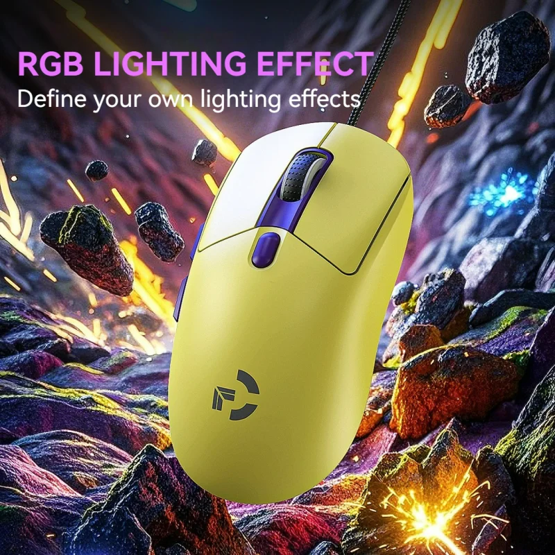 Wired Gaming 6 Levels DPI Adjustable Up To 12800DPI Instant A825 Chip RGB Macro Programming Ergonomic Design Universal_voghion.com