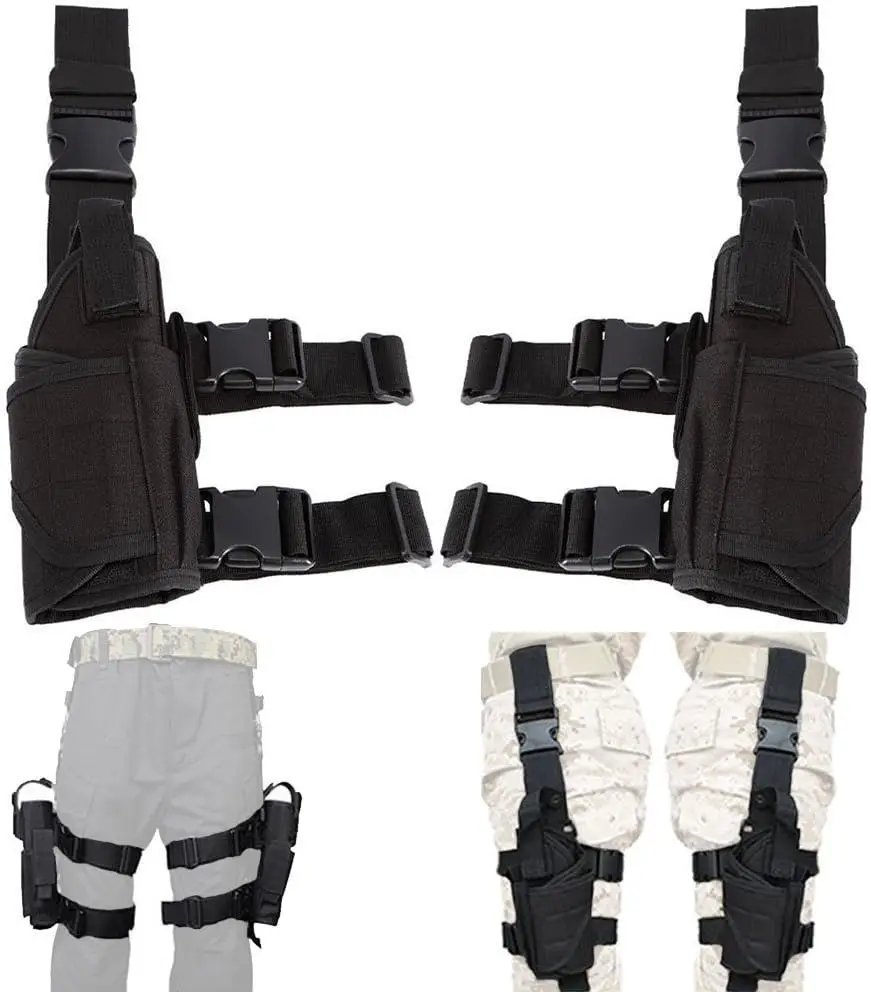 Adjustable Tactical Leg Gun Holster with Pouch
