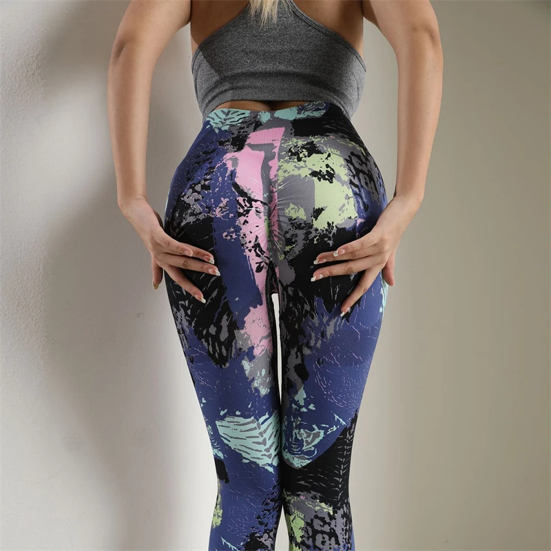 Seamless Leggings for Women Fitness Yoga Pants High Waist Tie Dye Legging Scrunch Butt Lifting Sports Gym Tights yoga  Leggings