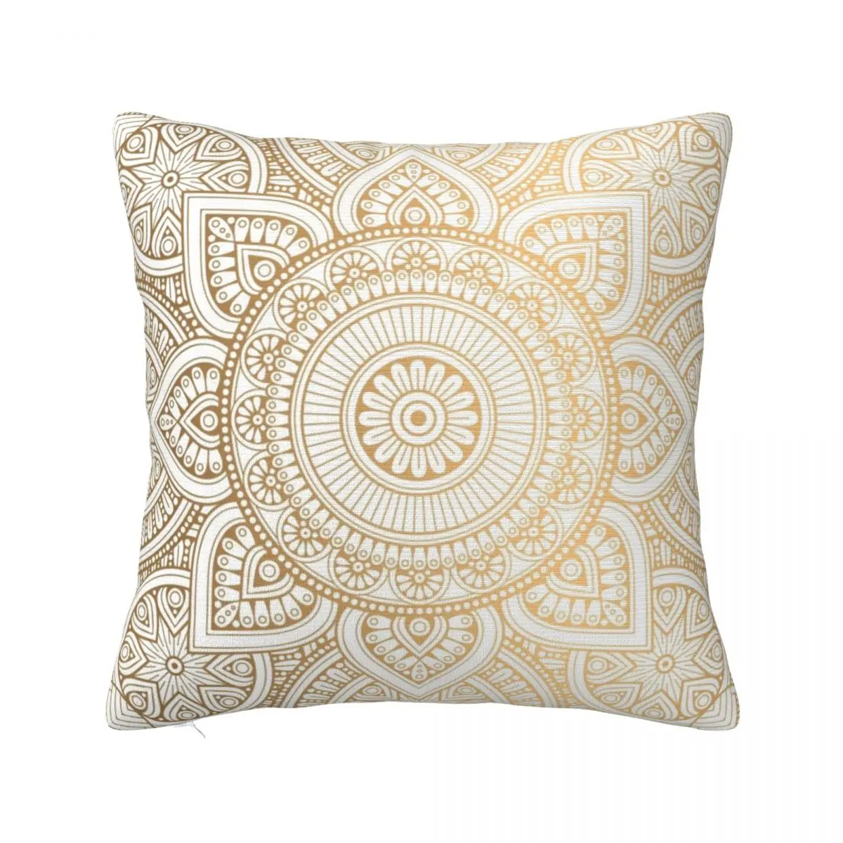 

Gold Mandala Pattern Illustration With White Shimmer Throw Pillow Luxury Cushion Cover autumn decoration