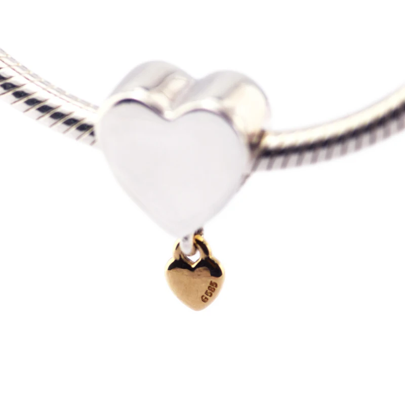 Two Hearts Dangle Charm 925 Silver Original Waist Beads DIY Charm Bracelet Make Up Accessories For Women Holiday Gifts