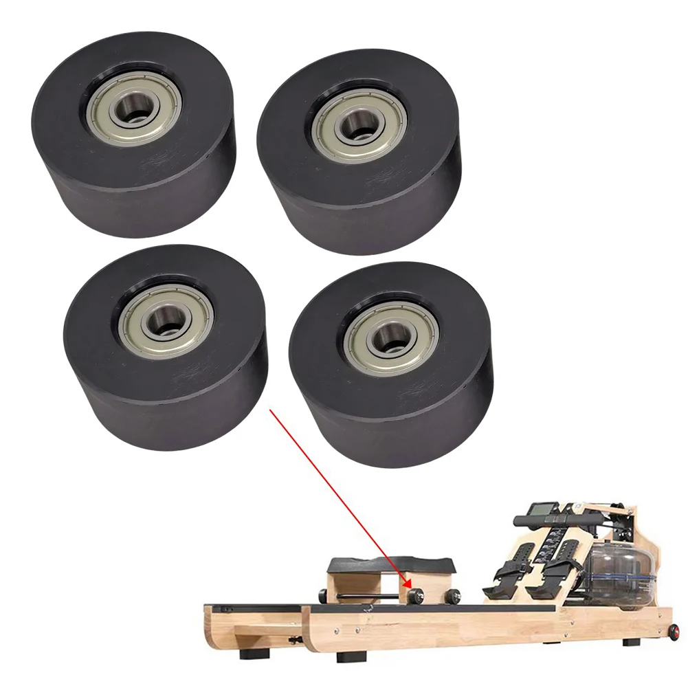 4Pcs Rowing Machine Bearing Wheel Trainer Gear Smooth Water Rowing Machine Seats Wheel Seats Cushion Moving 45x21x8mm New