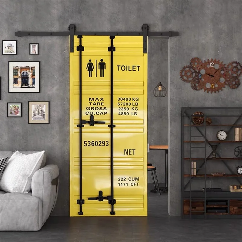 Sliding Barn Door Industrial Furniture Shipping Container Design Door With Barn Hardware For Garage and Kitchen 210*80cm