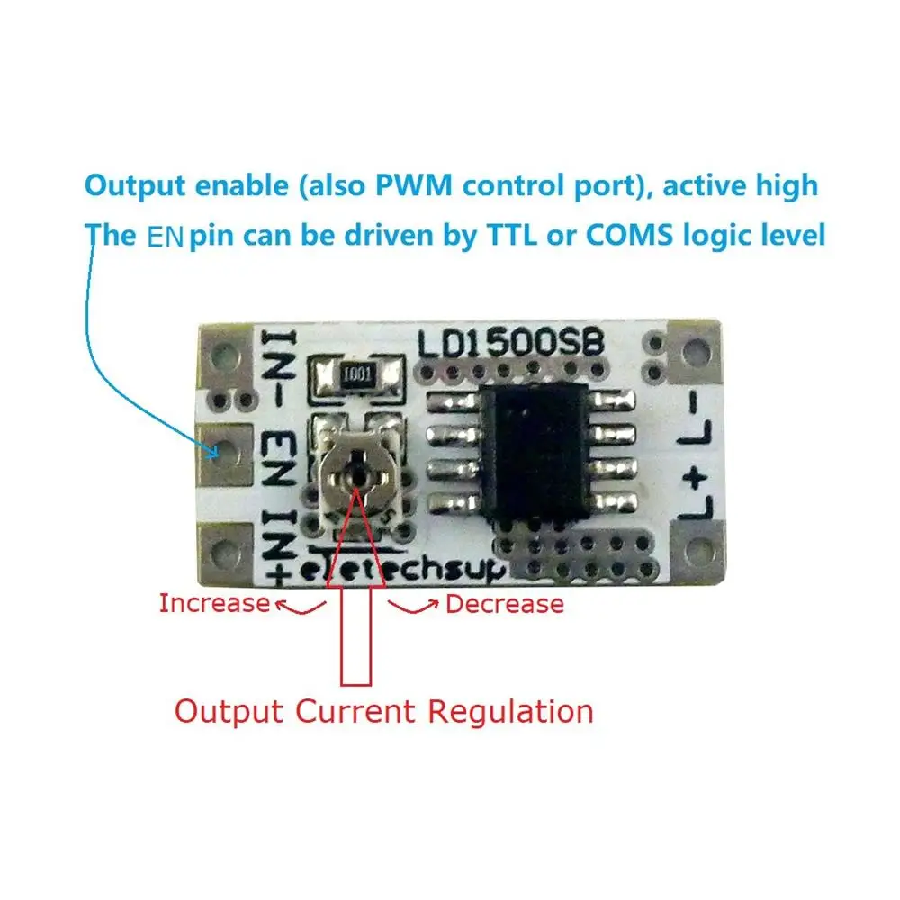 PWM 컨트롤러 DC-DC 정전류 변환 드라이브 보드, LED 드라이버 모듈, DC 3-6V, 28-1500MA, DC 2.9-6.1V, LD1500SB