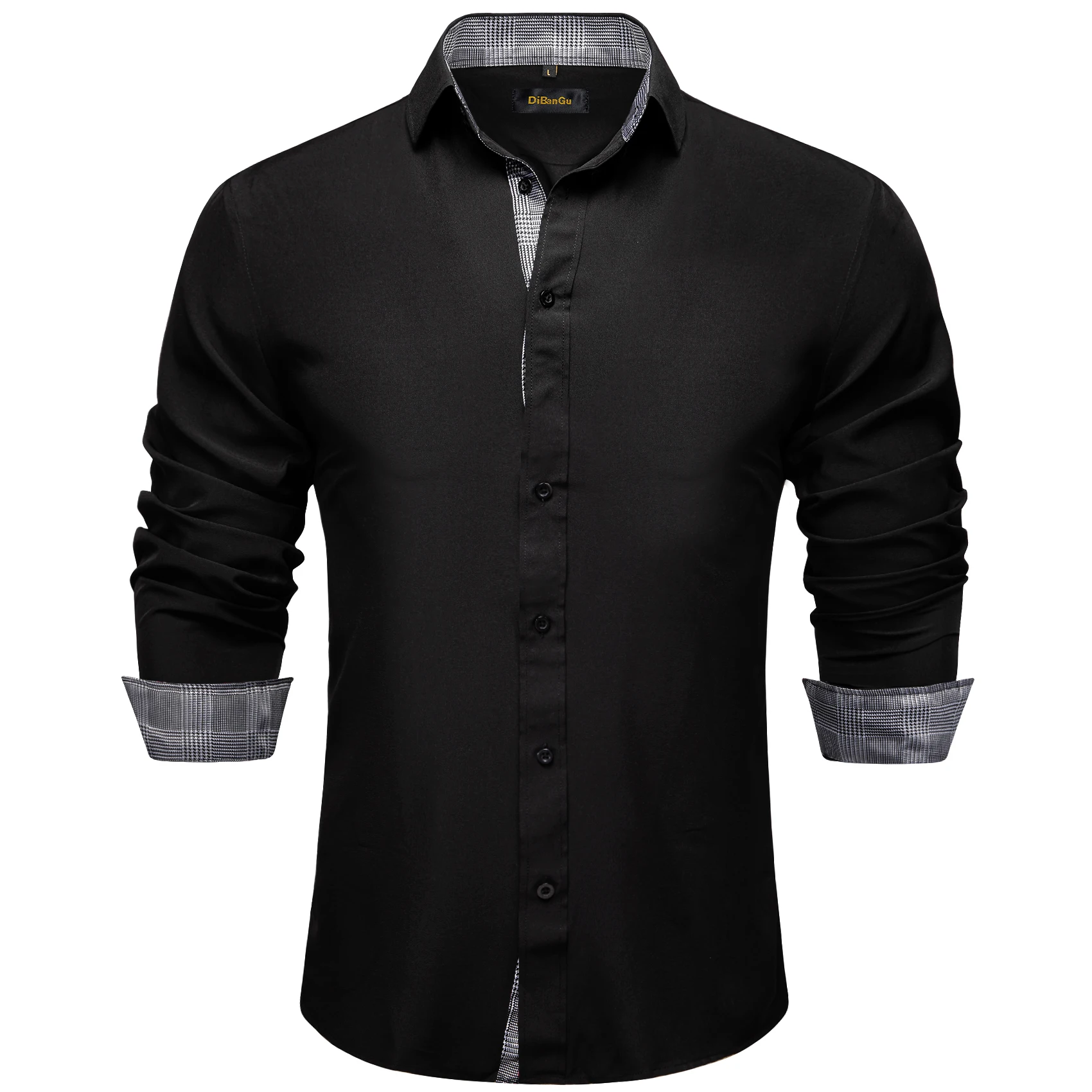 New Designer Luxury Solid Shirts For Men Splicing Paisley Collar Cuff Scoial Men Clothing Long Sleeve Cotton Dress Shirt DiBanGu