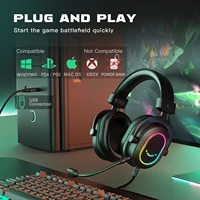 Fifine Dynamic RGB Gaming Headset with Mic Over-Ear Headphones 7.1 Surround Sound PC PS4 PS5 3 EQ Options Game Movie Music - Image 6