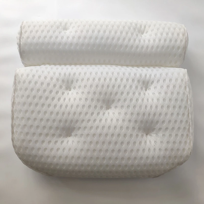 New Bath Pillow With Suction Cups Neck And Back Support Headrest Pillow