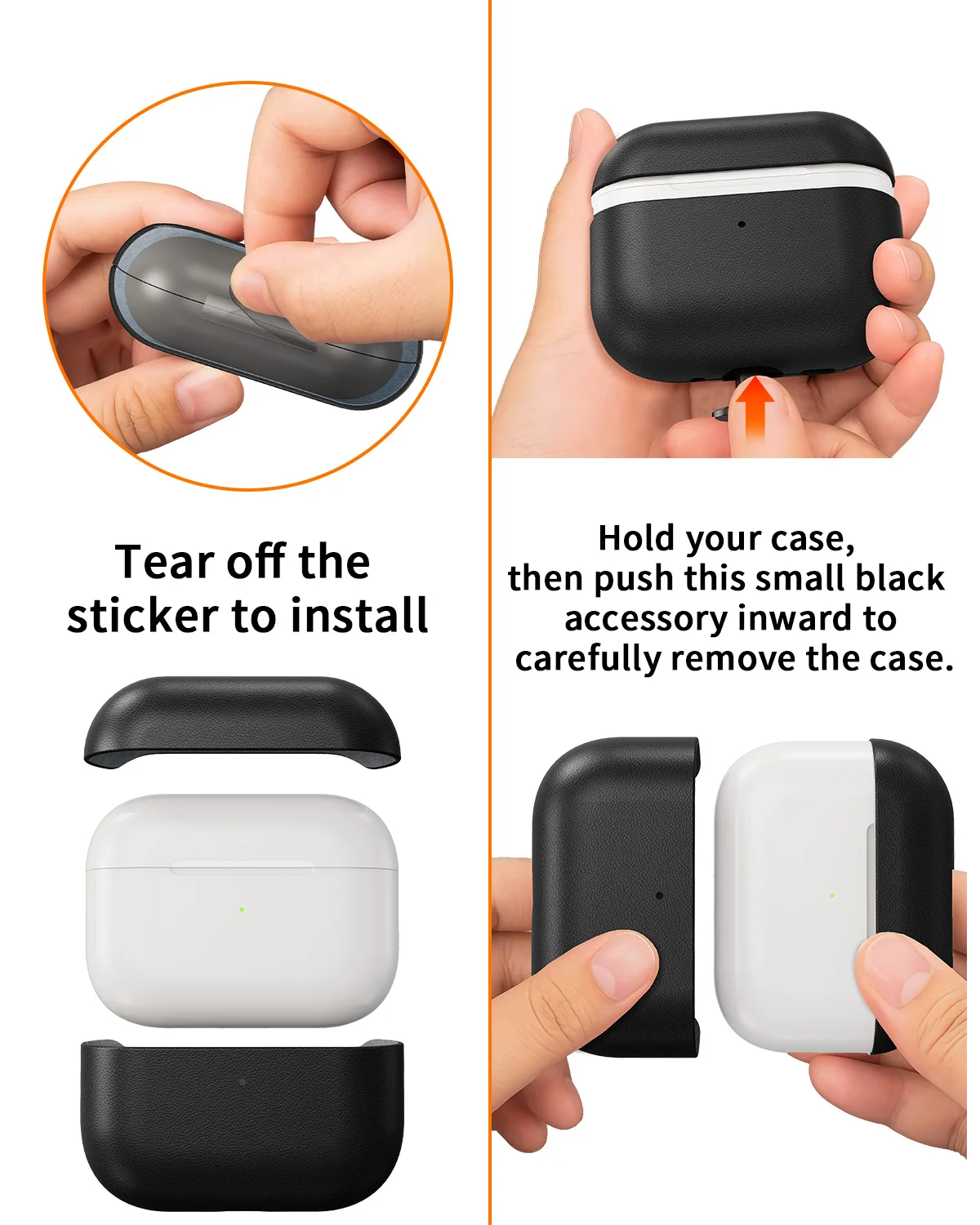 Eary Genuine Leather Protection Case for AirPods Pro 3 Durable  Earphone Case for AirPods 3 Pro Shockproof Protective Full Cover