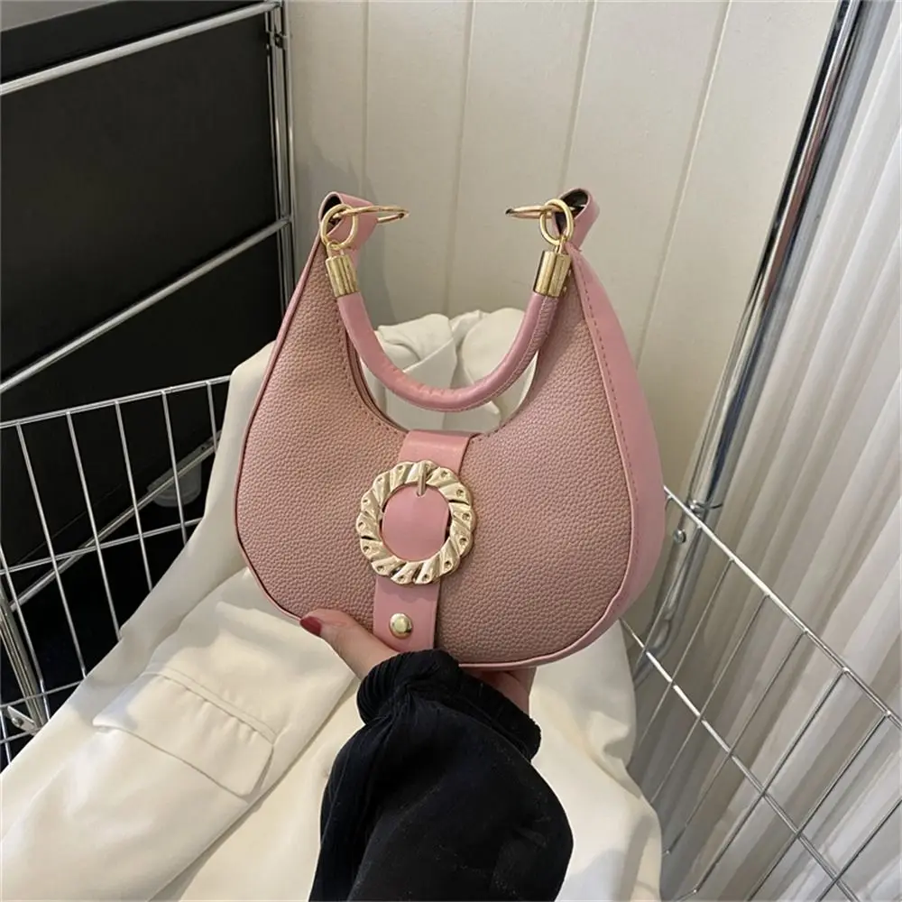 

Solid Color Shoulder Bag Fashion PU Leather Underarm Bags Handbags Women Female