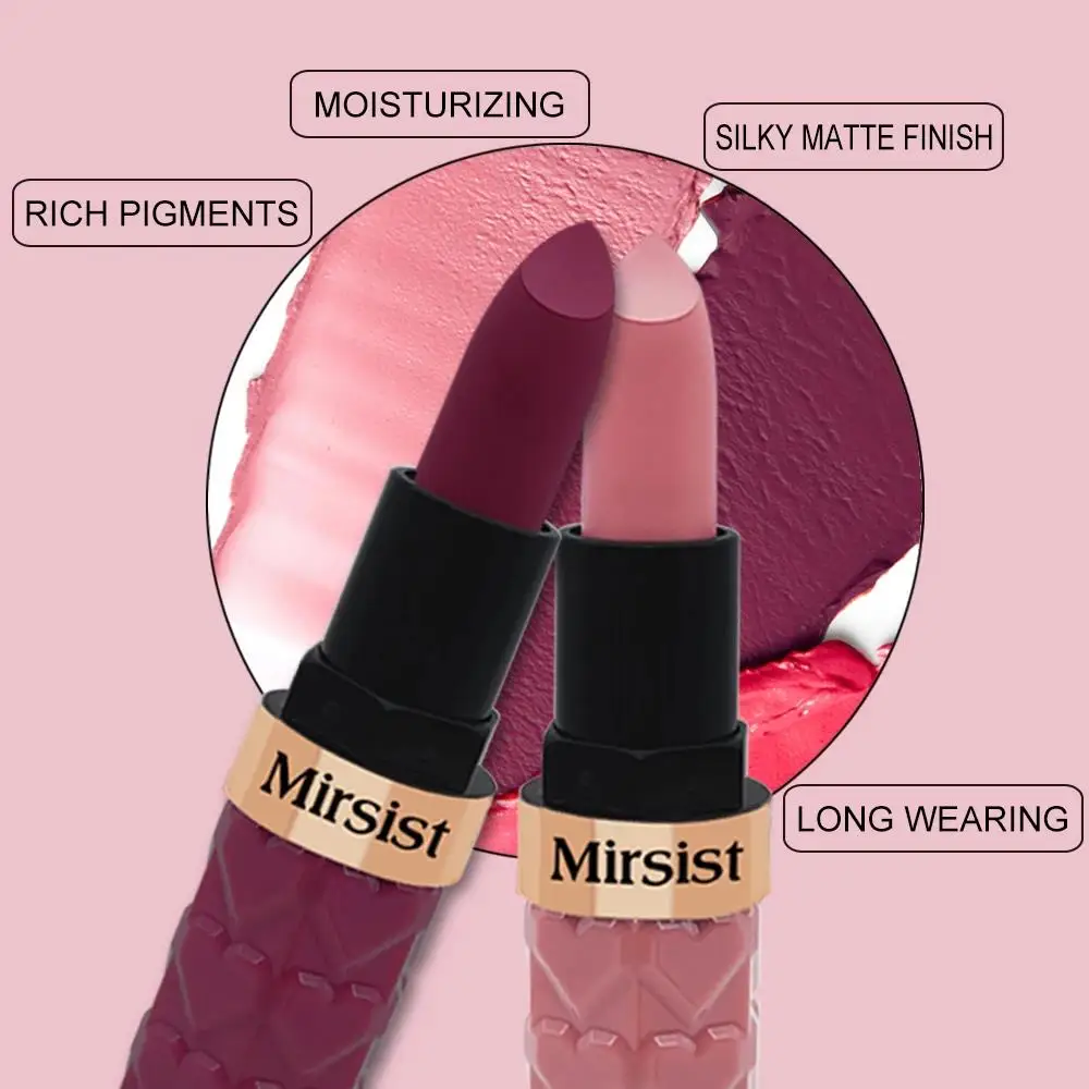 Velvet Matte Lipstick Non Transfer Waterproof Highly Pigmented Longwear Nude Peach Brown Cherry Tones Smooth Lip Makeup_voghion.com