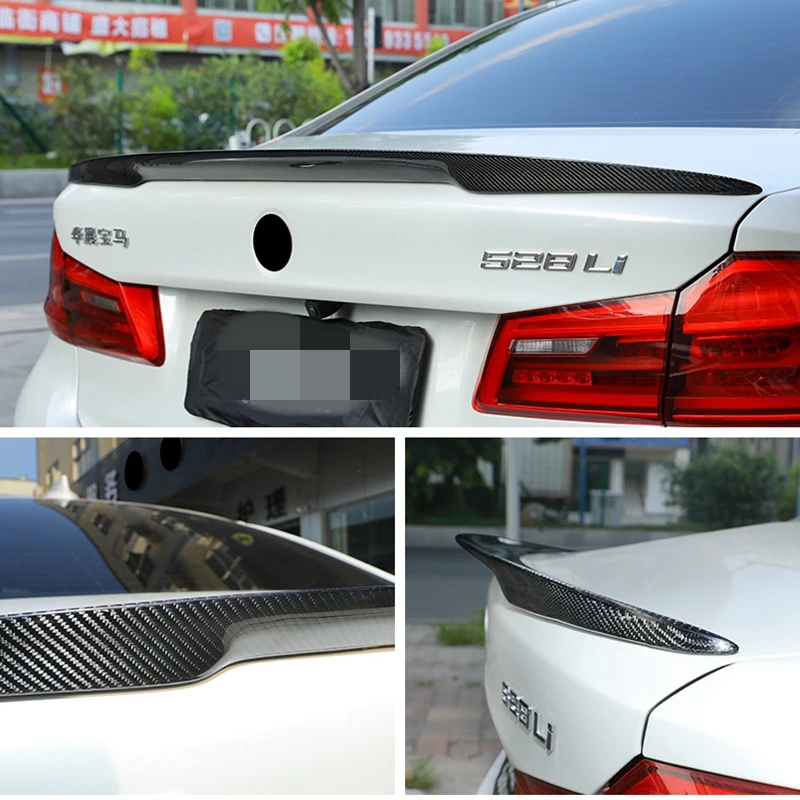 

5 Series Carbon Fiber Car Rear Spoiler Lip Wing for BMW G30 G38 530i 540i F90 M5 Sedan 4 Door 2017 2018 Black FRP Car Styling