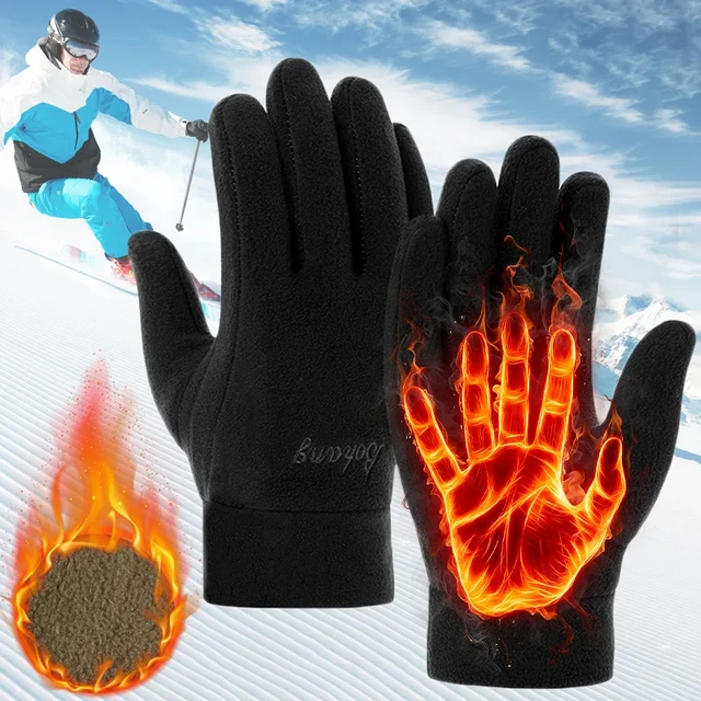 Gants de Cyclisme Imperméables et Coupe-Vent pour Homme, Accessoire d'Hiver  à 2 Doigts - AliExpress