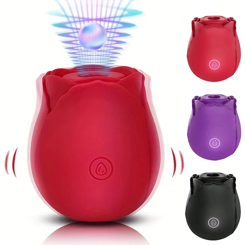 Rose Shape Vagina Sucking Vibrator Intimate Good Nipple Sucker Oral Licking Clitoris Stimulation Powerful Sex Toys for Women 1