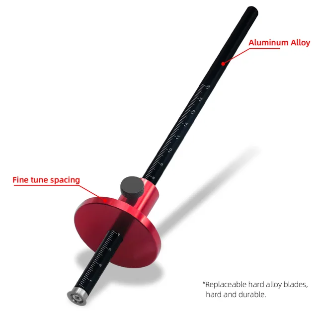 Calibro Per Marcatura Legno | Tracciatore Precisione Per Falegnami | Regolazione Con Manopola Zigrinata | Strumento Professionale - Foto 10