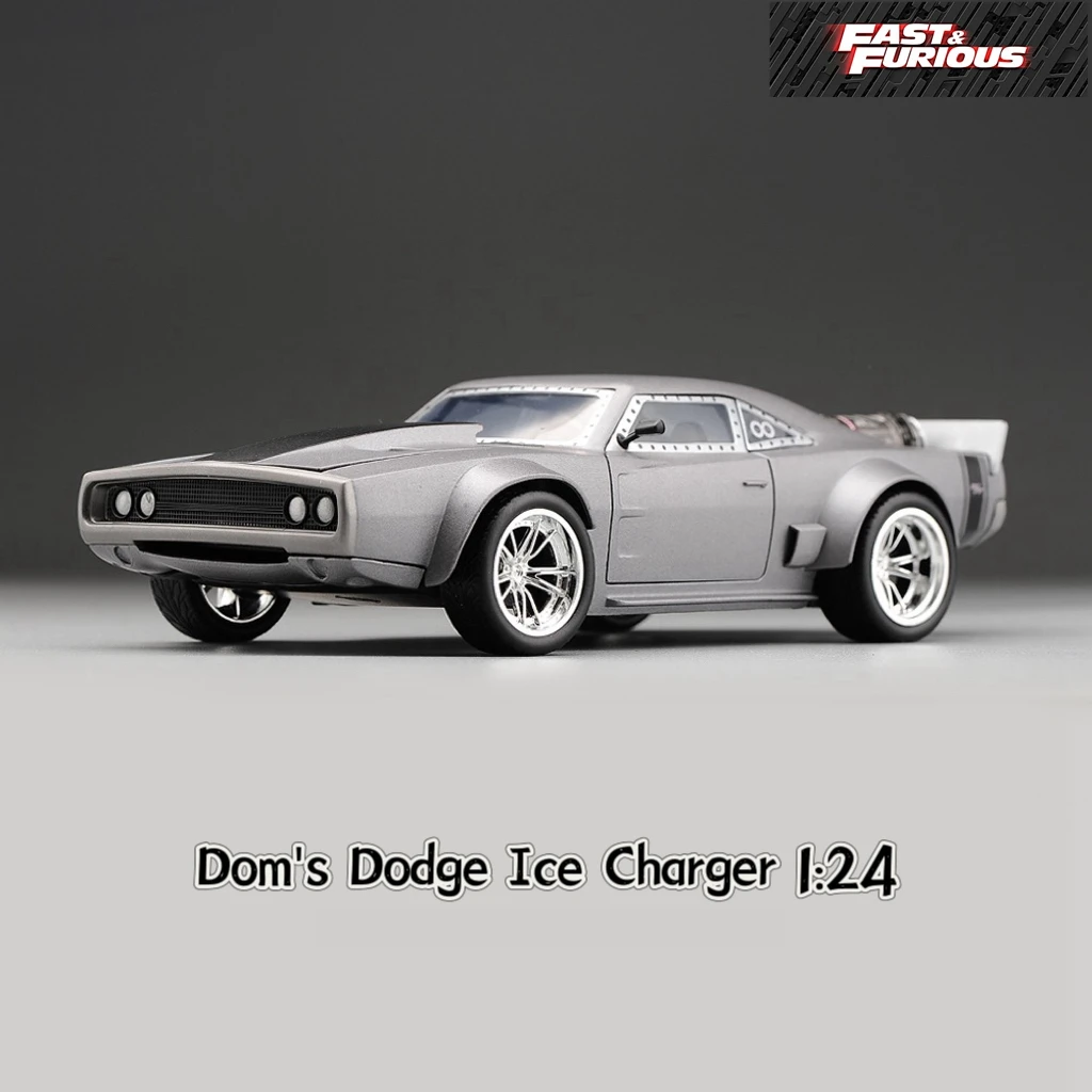 Jada Toys Fast & Furious 1:24 Dom's Ice Charger Die-cast Car, Toys for Kids and Adults, Silver jada 1 24 fast