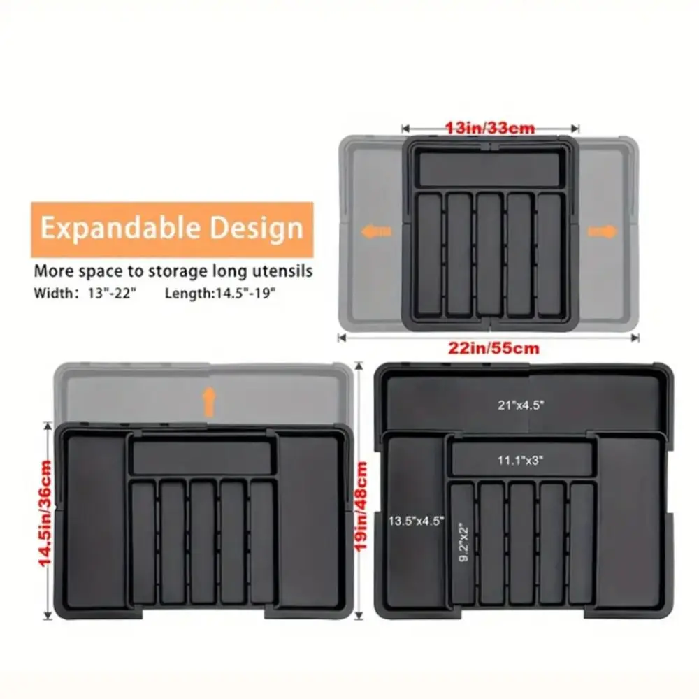 Scalable Retractable Drawer Storage Box Stationery Storage Movable Partition Kitchen Drawer Organizer Compartment Large Capacity