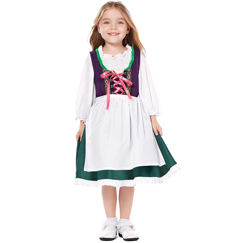

Детское платье принцессы для девочек, немецкое платье на Октоберфест, блузка, фартук, костюм горничной для Хэллоуина, косплей, наряд для ролевых игр