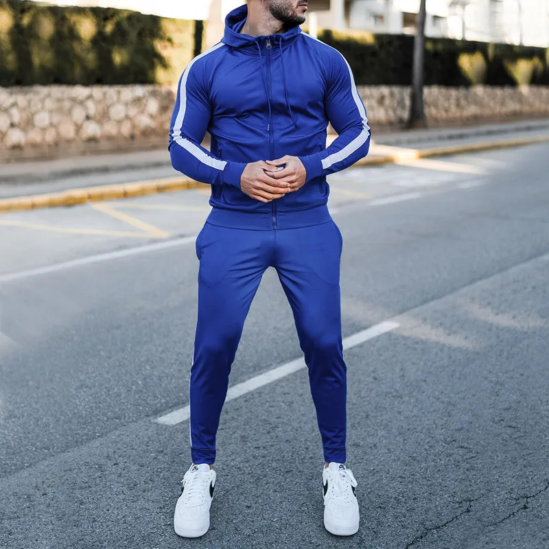

Many Koreans have commented on the Korean popular men's suit casual men's autumn and winter color matching sportswear hoodie spo