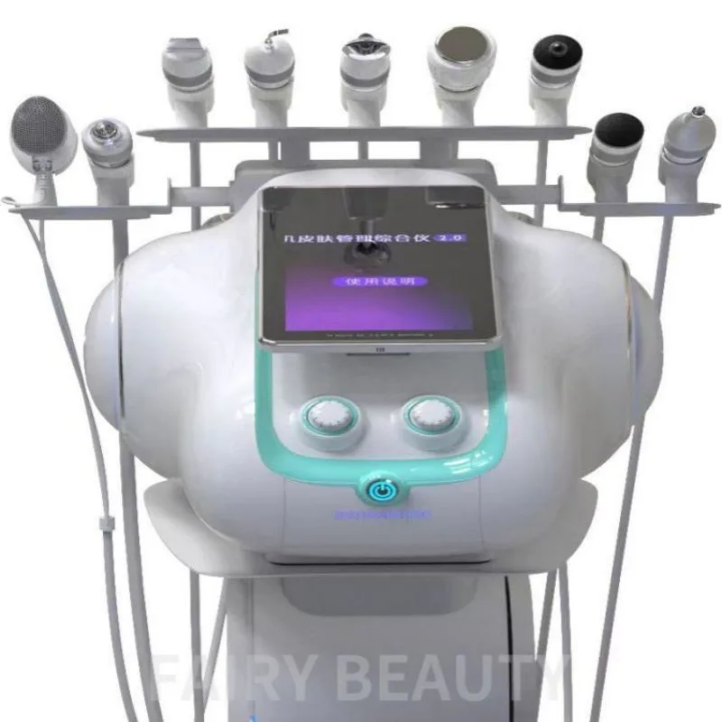 Newest 9 In 1 Hydrodermabrasion Oxygen Facial Machine Skin Management Face Lifting Blackhead Removal Hydro Salon Equipment newest mini laser machine with fume extractor for iphone 13 13pro max 14 14pro max lcd repair back glass remover