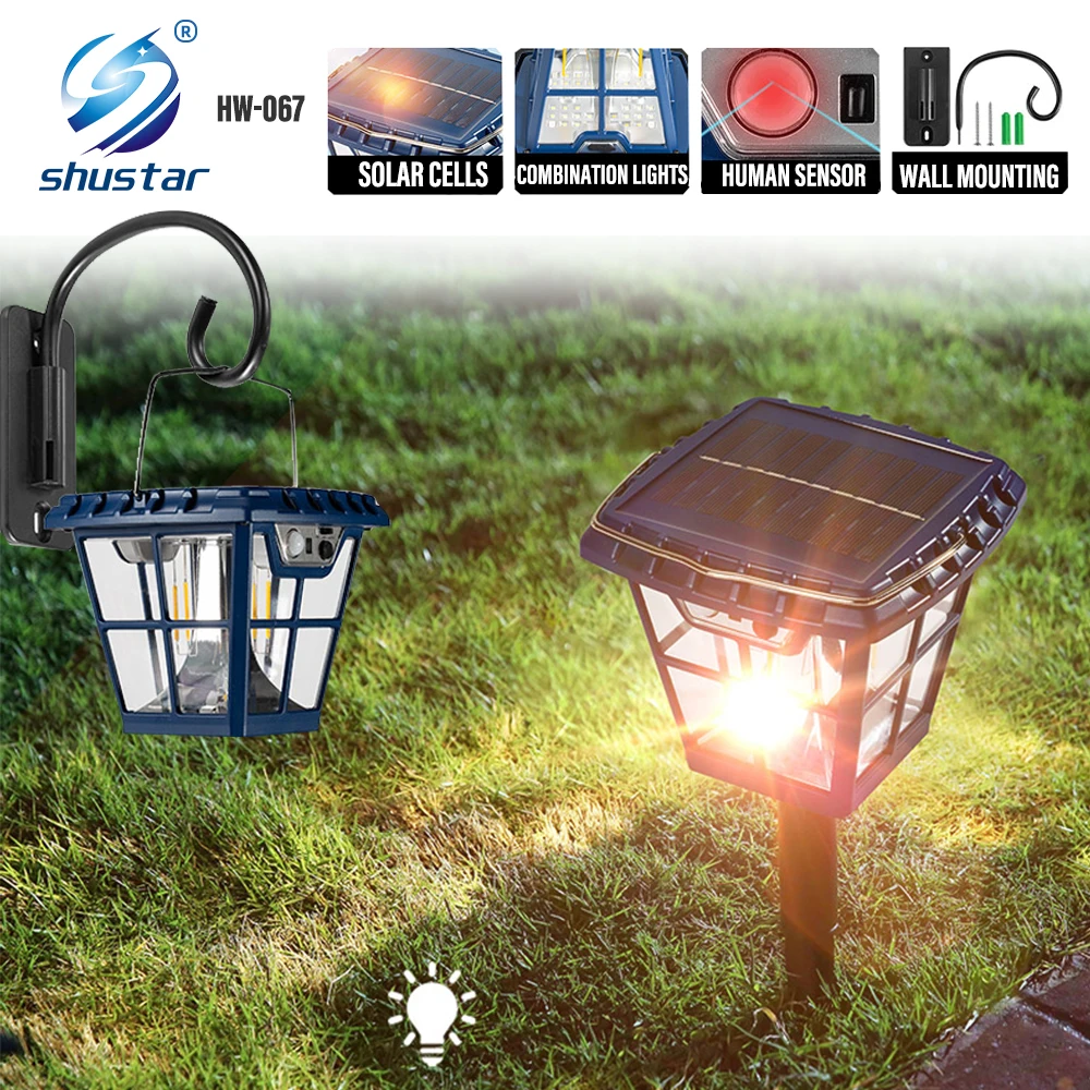 Multifunctional Retro Solar Lights Lawn Lights Wall Lights Street Lights IP65 Waterproof Dual-purpose for Large Area Lighting multifunctional air circulation fan scalable upright swing head floor turbo fan dual purpose intelligence remote control