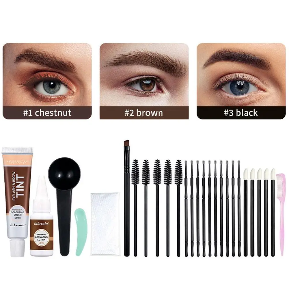 

Lash Tint Kit Eyelash Dye Natural Brow Makeup Kit Eyebrow Dye Kit For Women Tinting Tools Eyebrow Cosmetics For Salon And H Q9b7