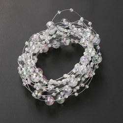 Elegant Acrylic Bead Chain for Decoration and DIY Projects - 5M Long (Transparent white)
