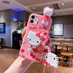 Adorable Sanrio 3D Kitty Melody Phone Holder Case with Lanyard for Realme C65 5G (I007 BXKT)