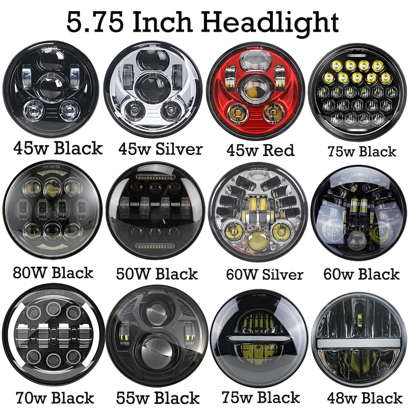 

5.75 inch Black LED Headlight Projector Halo Ring High Low Beam Motorcycle 5 3/4" DRL Turn Signal for Sportster Dyna Iron 883