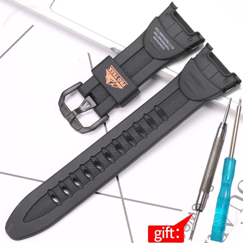 thumbnail image 1 of Correa de resina adecuada para Casio Prg 60 Prg 50 Pro Trek Correa de repuesto impermeable para hombre Accesorios de reloj, 1 of 5