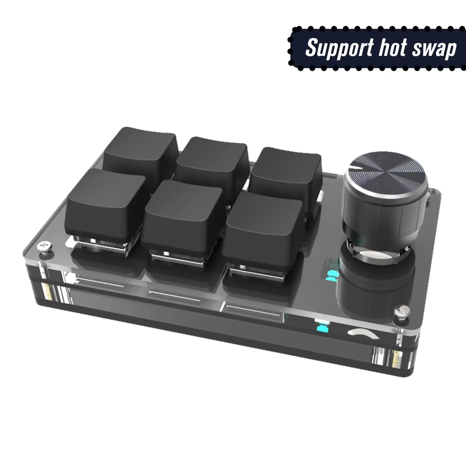 Беспроводная механическая клавиатура с Bluetooth на заказ 6 клавиш 1 ручка красным