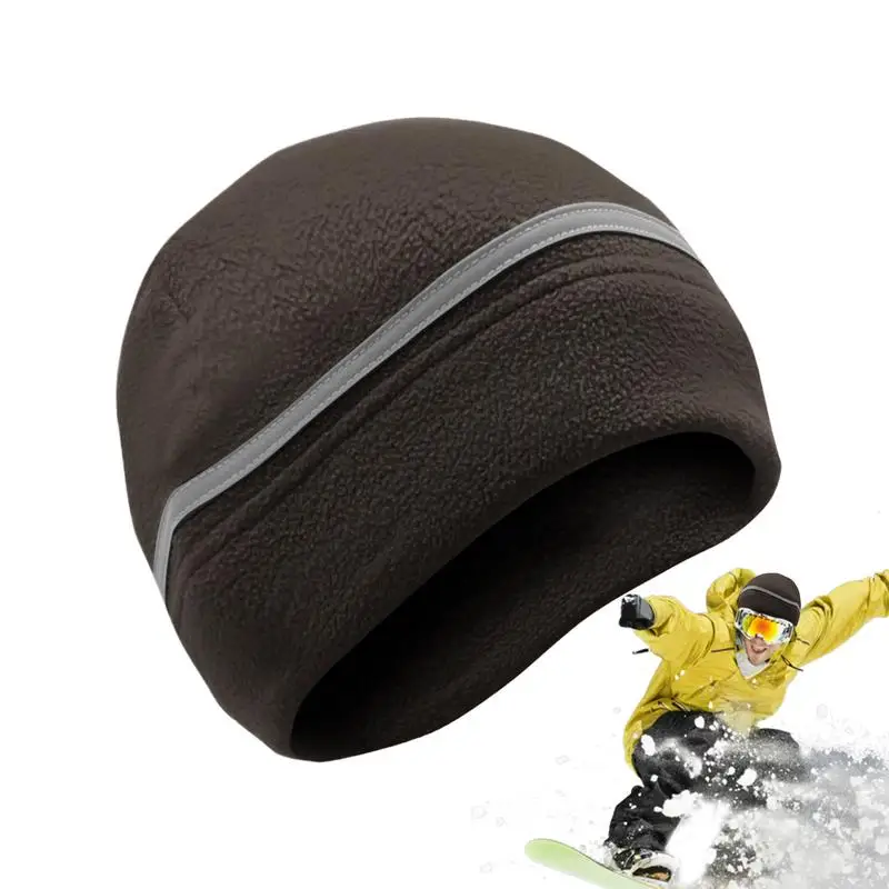 Reflective Warm Hat High Visibility Warm Winter Hat Cuffed Winter Safety Beanie Reflective Windproof Beanie For