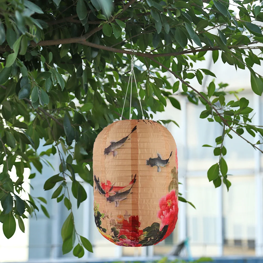 Lanterna Solare Cinese/Giapponese In Nylon - LED Caldo, Pieghevole, Per Giardino E Feste (Diametro 25 Cm) - 6