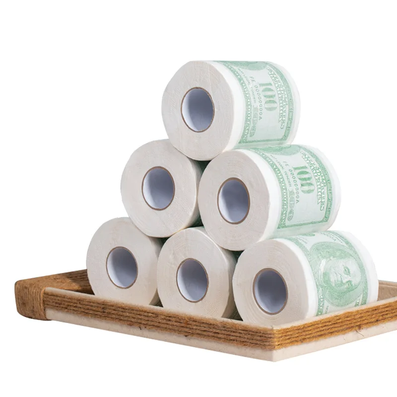 Toilet Paper 1 Roll 500 EUR Bill Toilet Paper Decoration for Home Rolling Paper Holder Toilet Tissue Funny Gift