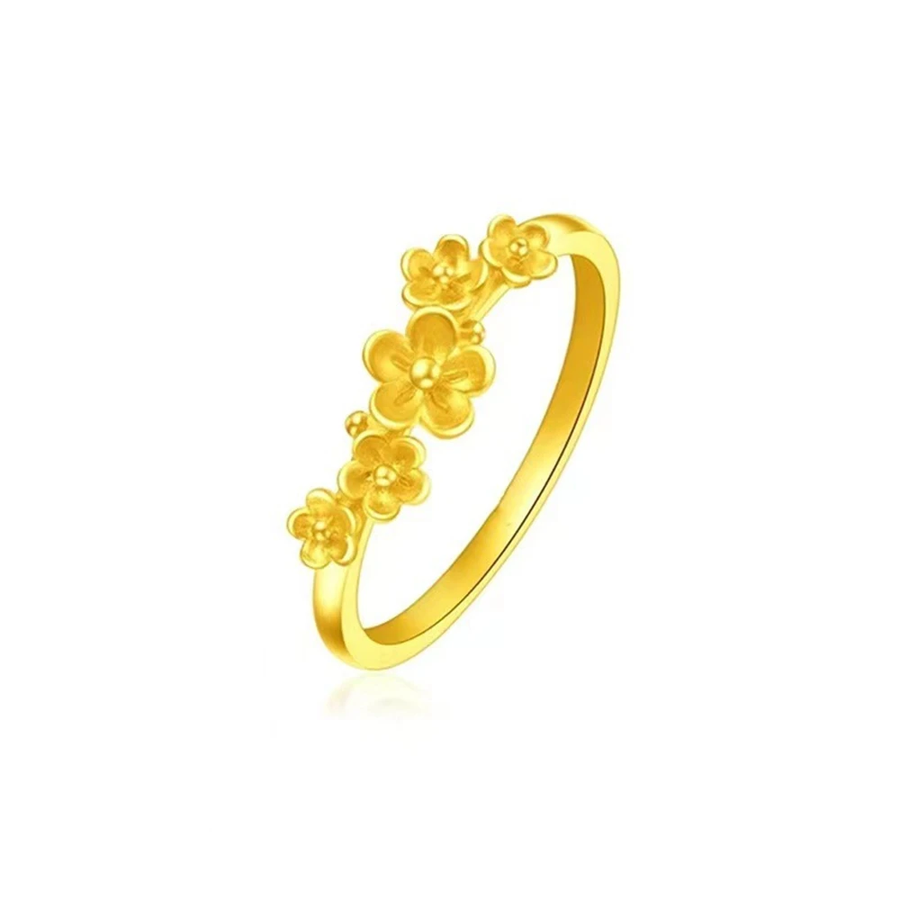 Engagement Rings for Women Gold Color Multi Flowers Thin Finger Ring Adjustable Wedding Band Vintage Jewelry Accessories Bijoux - 6