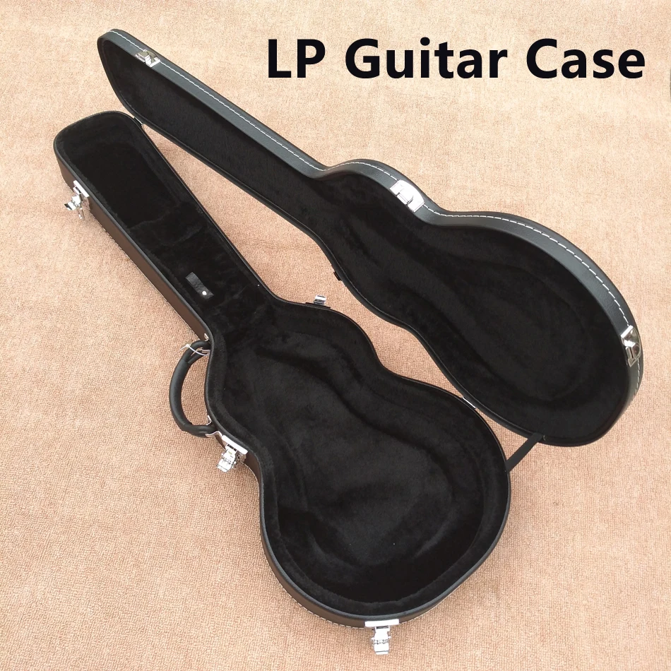 Made in China, ST, LP, TELE electric guitar hard case, black leather, black lining, chrome alloy hardware,