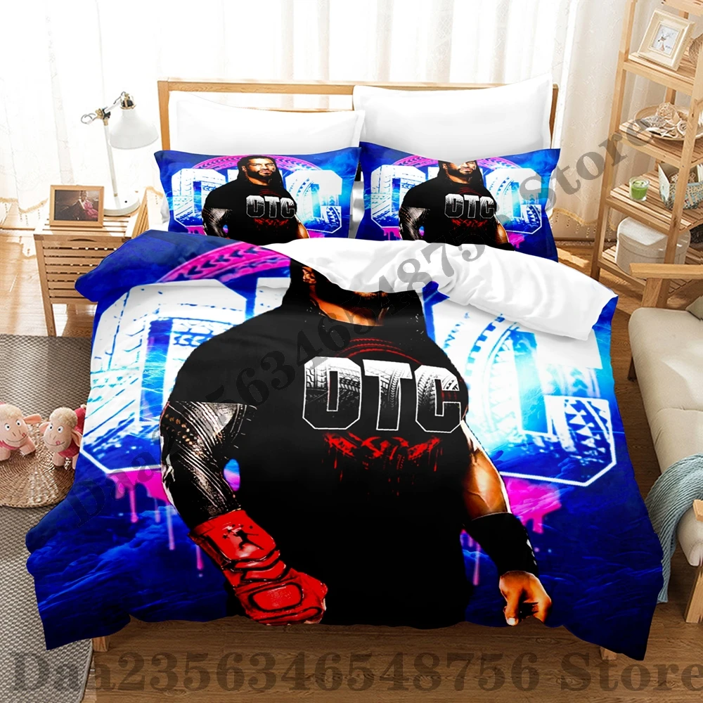 2025 Roman Reigns OTC Bedding Set Single Twin Full Queen King Size Bed Set Adult Bedroom Duvetcover Sets Anime Bed Sheet Set 5