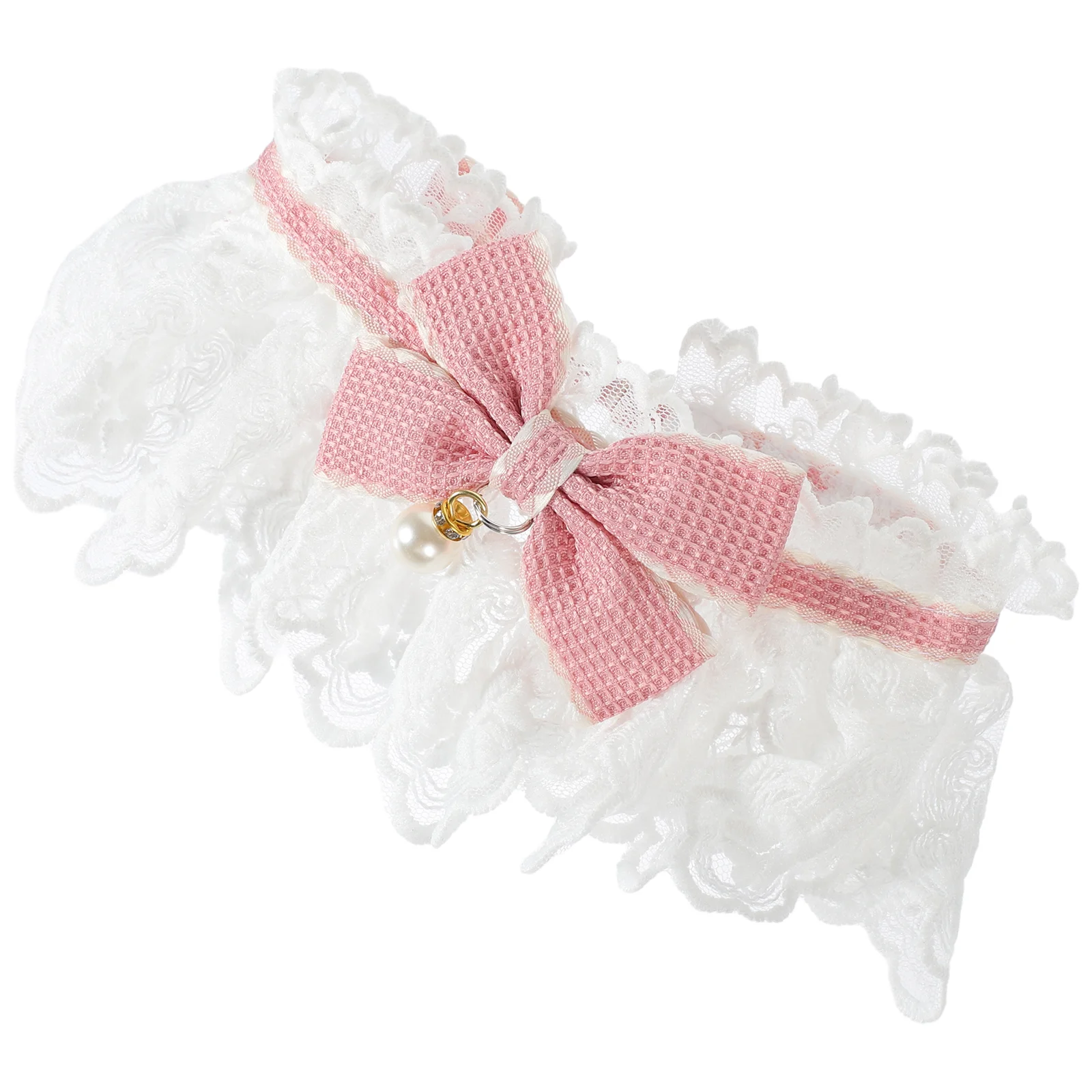

Pet Cute Lace Collar Pet Wedding Collar Kitten Puppy Collar Bowknot Collar Ornament (M)