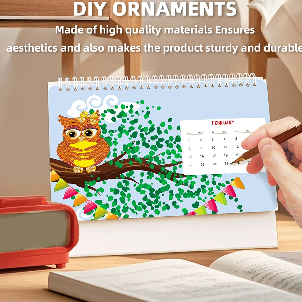 Diamond Art Painting Kalender 2026 - DIY Kalender Mit Tiermotiven Und Standfunktion