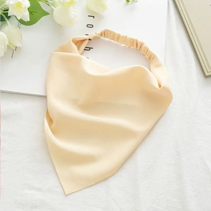 4 Bandane In Chiffon Floreale Stampa Vintage - Sciarpe Per Capelli Triangolari Boho - Colori Nero, Verde, Beige, Rosa - Leggere E Versatili