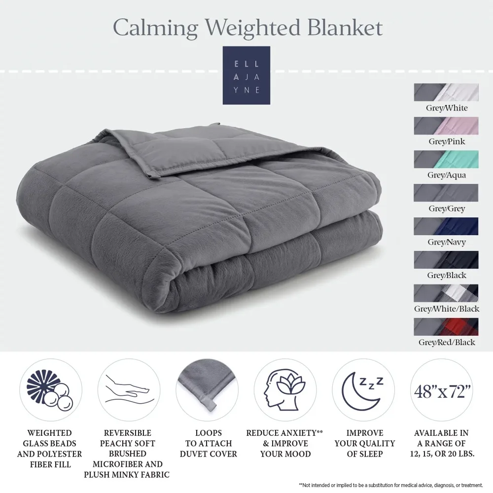 

NEW Ella Jayne Weighted Blanket, 20lb - Grey/Grey - 20 lb
