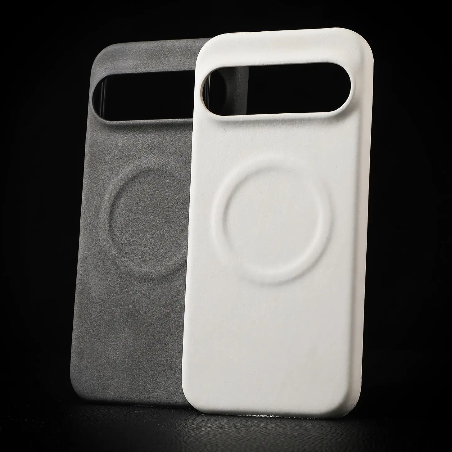 Luxury Sheepskin Leather Wireless Charging Magnetic Case - Matte Shockproof Hard Cover