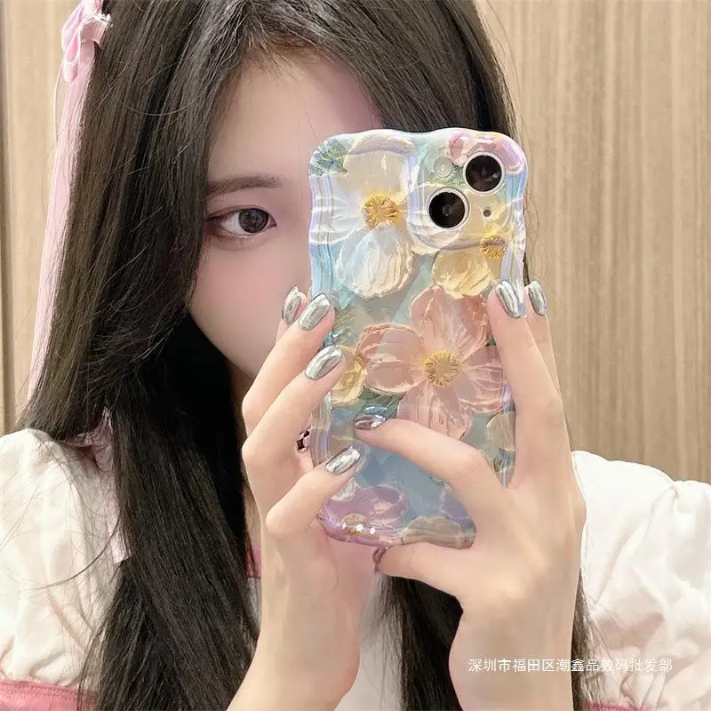 

Shockproof Geometric Phone Case for iPhone, Soft Water Ripple, Gradient Color, Fashion, forhone 14, 13, 12, 11 Pro Max, Plus, X,