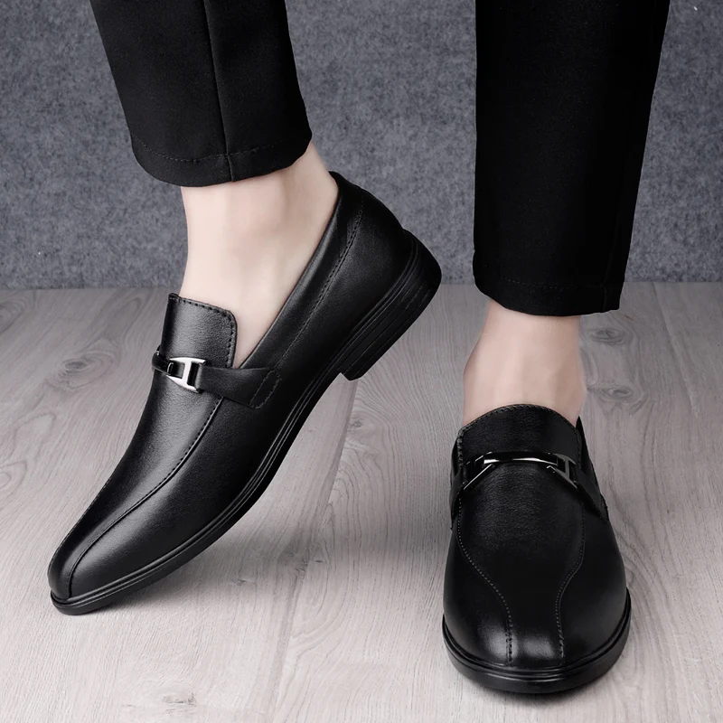 

Men's High Quality Luxury Brand Genuine Leather Shoes Business Dating Loafers Formal Party Shoes Trends Fashion Loafers Shoes