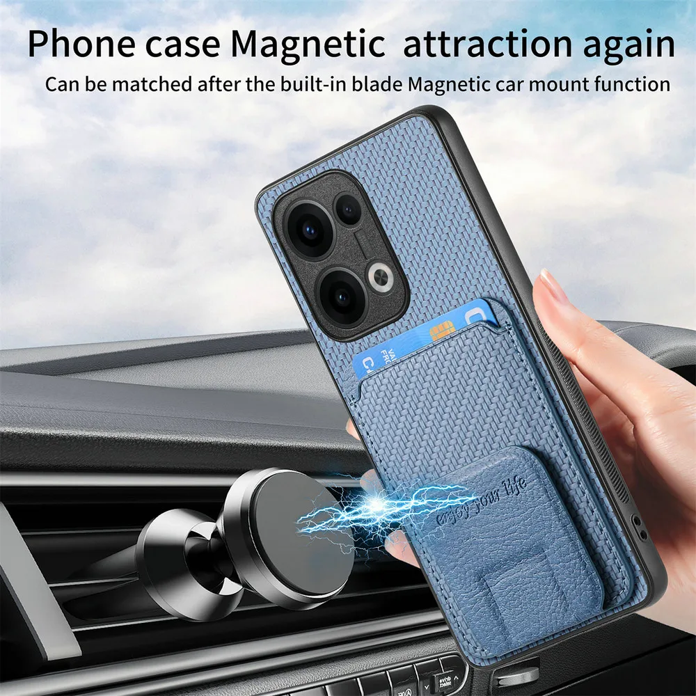 Luxury Leather Wallet Case with Card Holder and Magnetic Back Cover