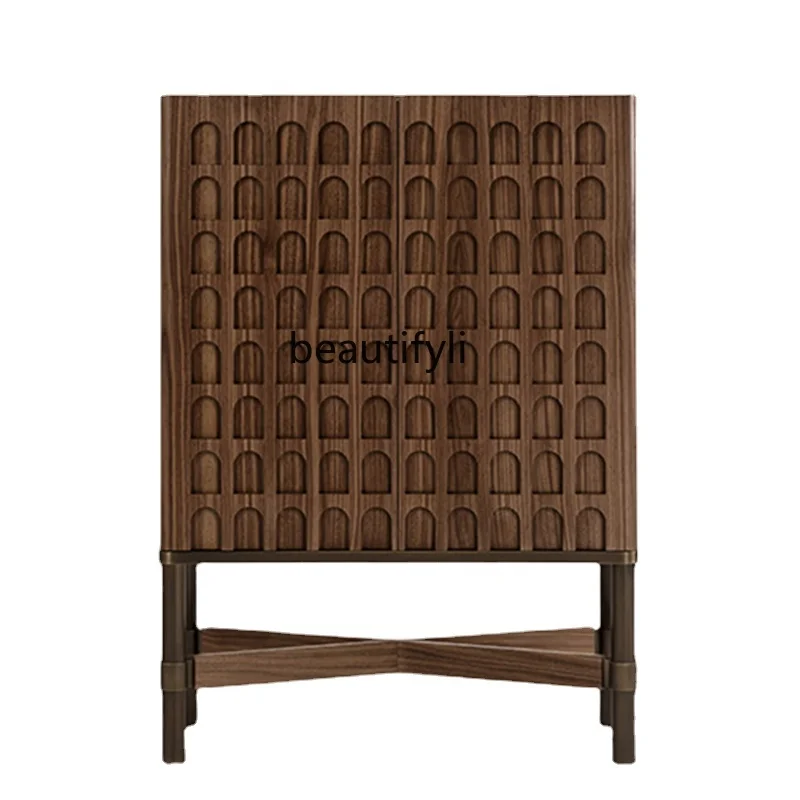 

Mid-Ancient Entrance Decoration Wine Cabinet Retro Misty Style Sideboard Cabinet High Cabinet Clothes Closet Art French Style